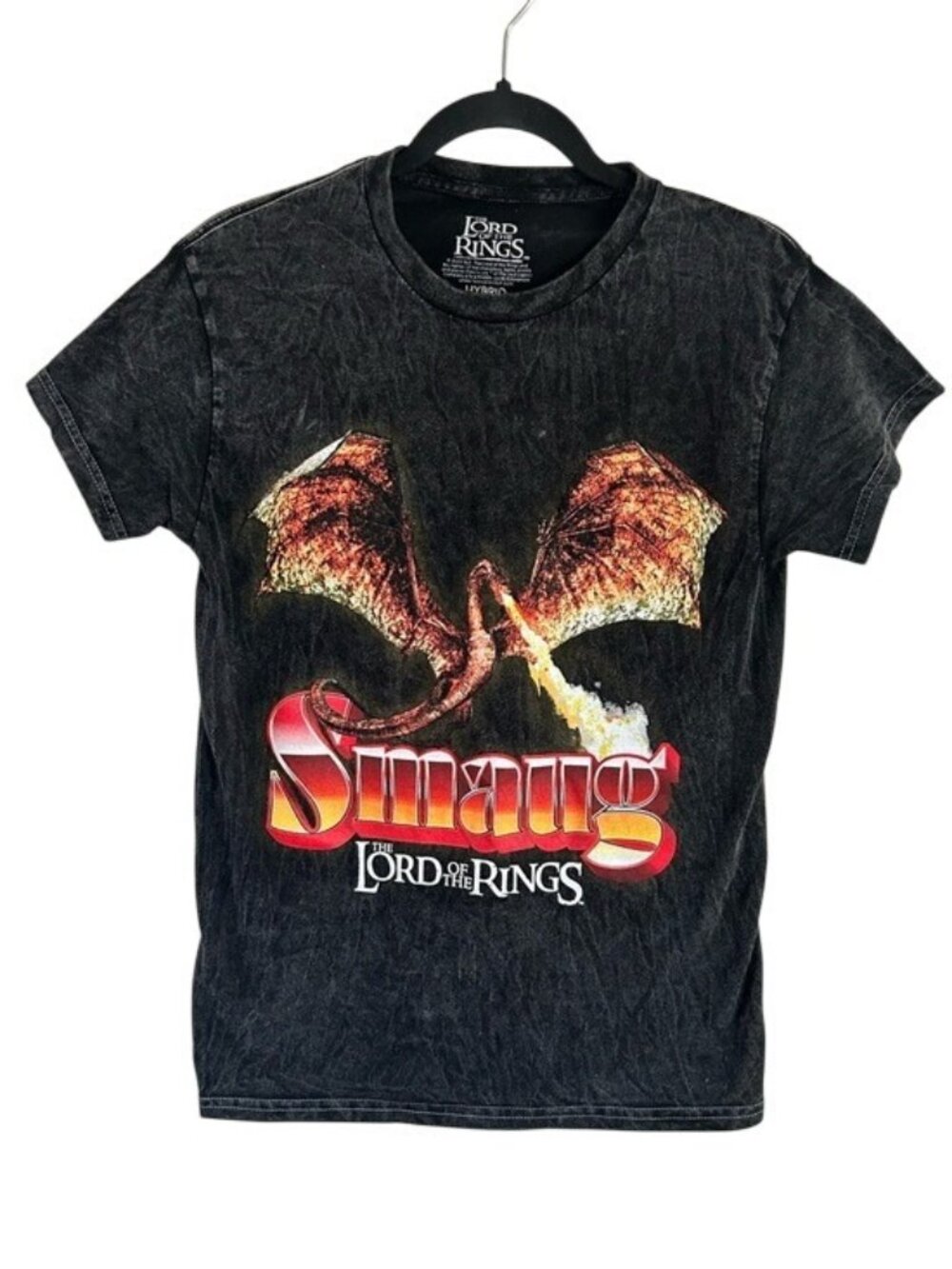Lord of the Rings Smaug Graphic Tee Black Dragon Smaug Hybrid Apparel Sz Small